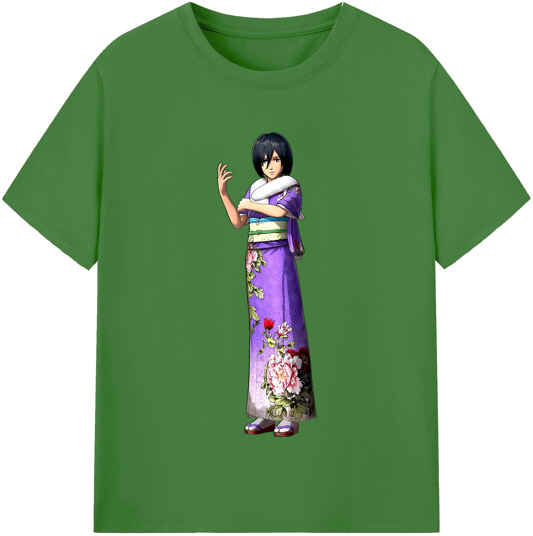 （画像用） 進撃の巨人 ミカサ·アッカーマン Attack on Titan Mikasa Ackerman レディースカジュアルプリントTシャツ（綿100％）